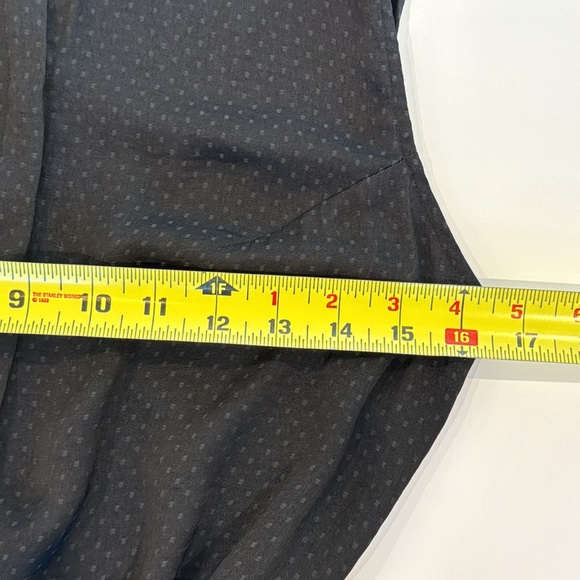 Allsaints Polka Dot Dress New Lin Black Size 4 Cinch Drawstring Mini Button Up - Picture 9 of 13